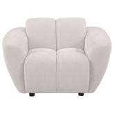 Destino Chenille Upholstered Splayed Arm Accent Chair Greige